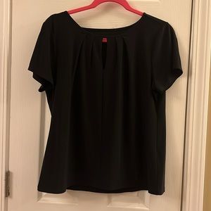 White House Black Market Polyester Blouse Pleated Front neck opening.